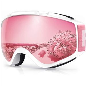 Pink & White Ski Googles